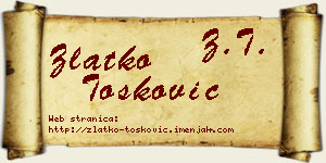 Zlatko Tošković vizit kartica